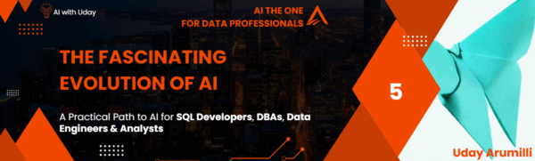 A realistic visual representation of artificial intelligence evolving over time, showing a transition from early computing to modern AI.