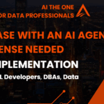 Illustration of an AI agent interacting with a database, symbolizing natural language queries without cloud or GPT license.